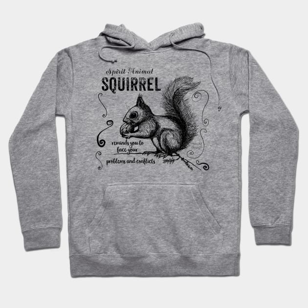 Spirit animal - squirrel black Hoodie by mnutz